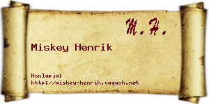 Miskey Henrik névjegykártya